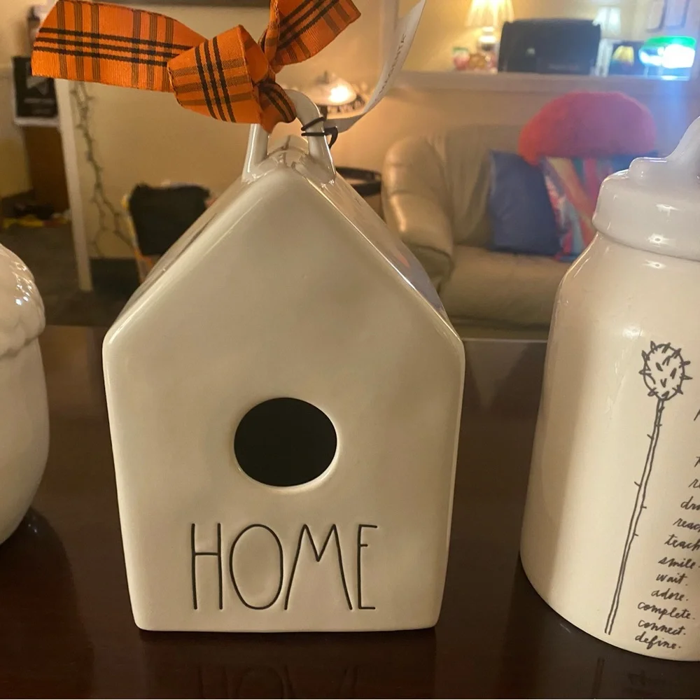 RAE DUNN Collectible Ceramic “HOME” Birdhouse